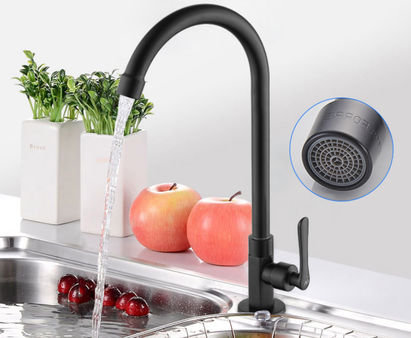 Matte black cold water tap
