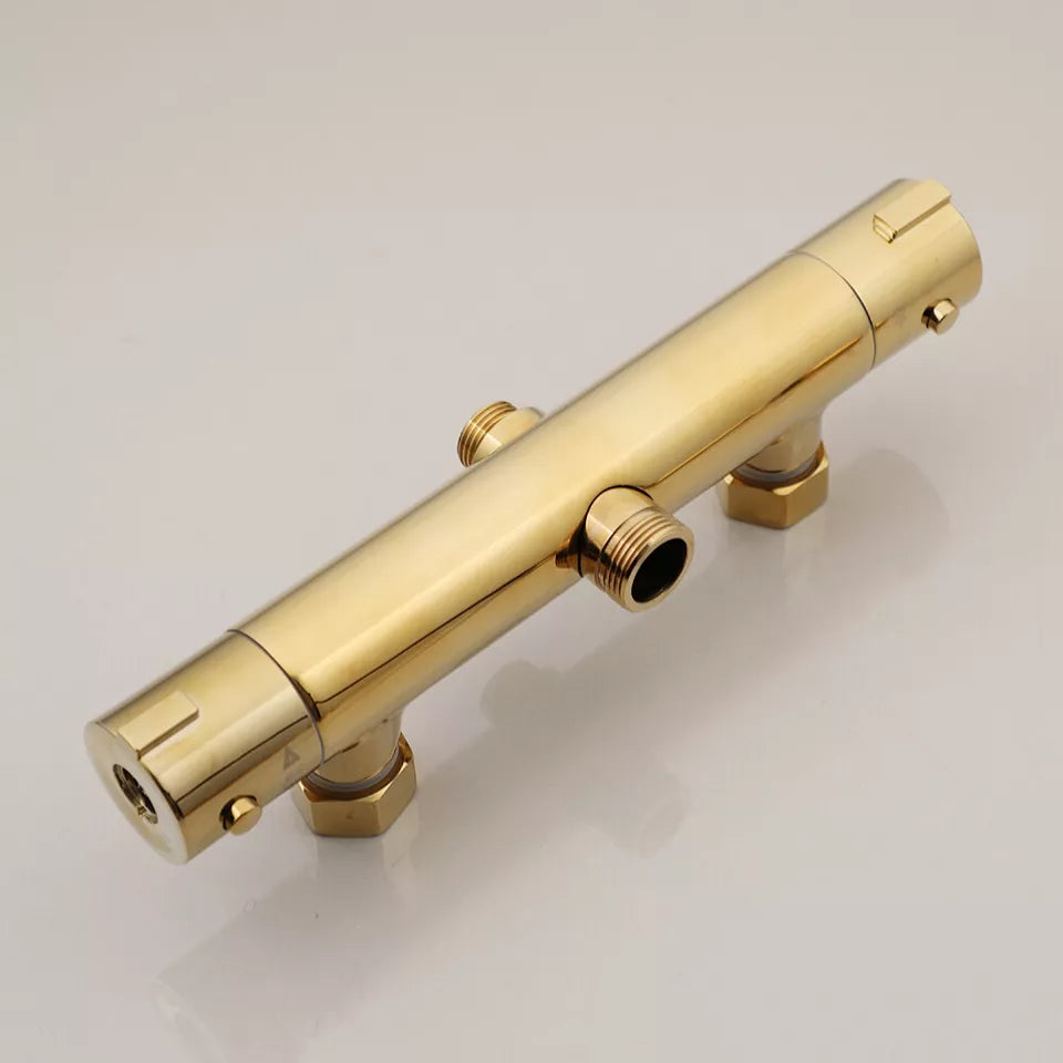 Goudkleurige Thermostatische Opbouw Regendoucheset