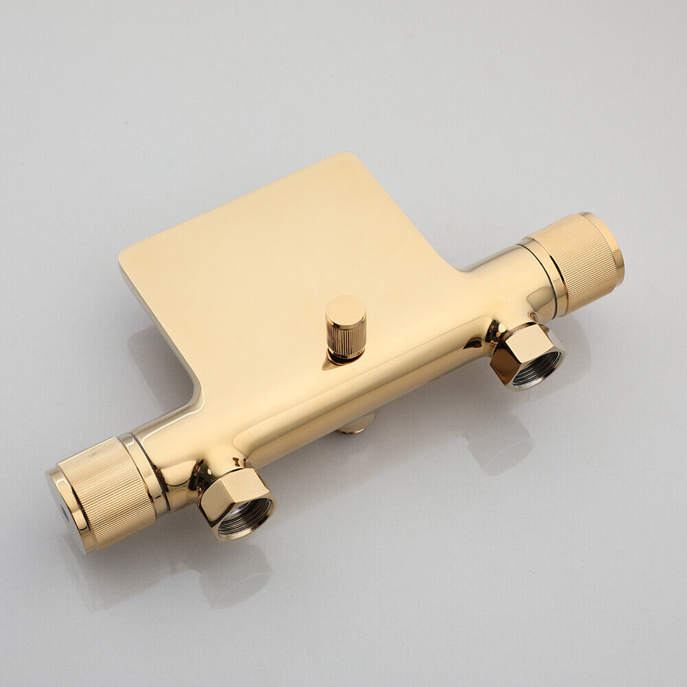 Goldfarbene Wasserfall-Badewannenarmatur