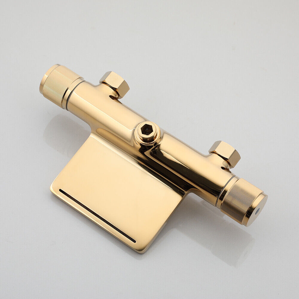 Goldfarbene Wasserfall-Badewannenarmatur