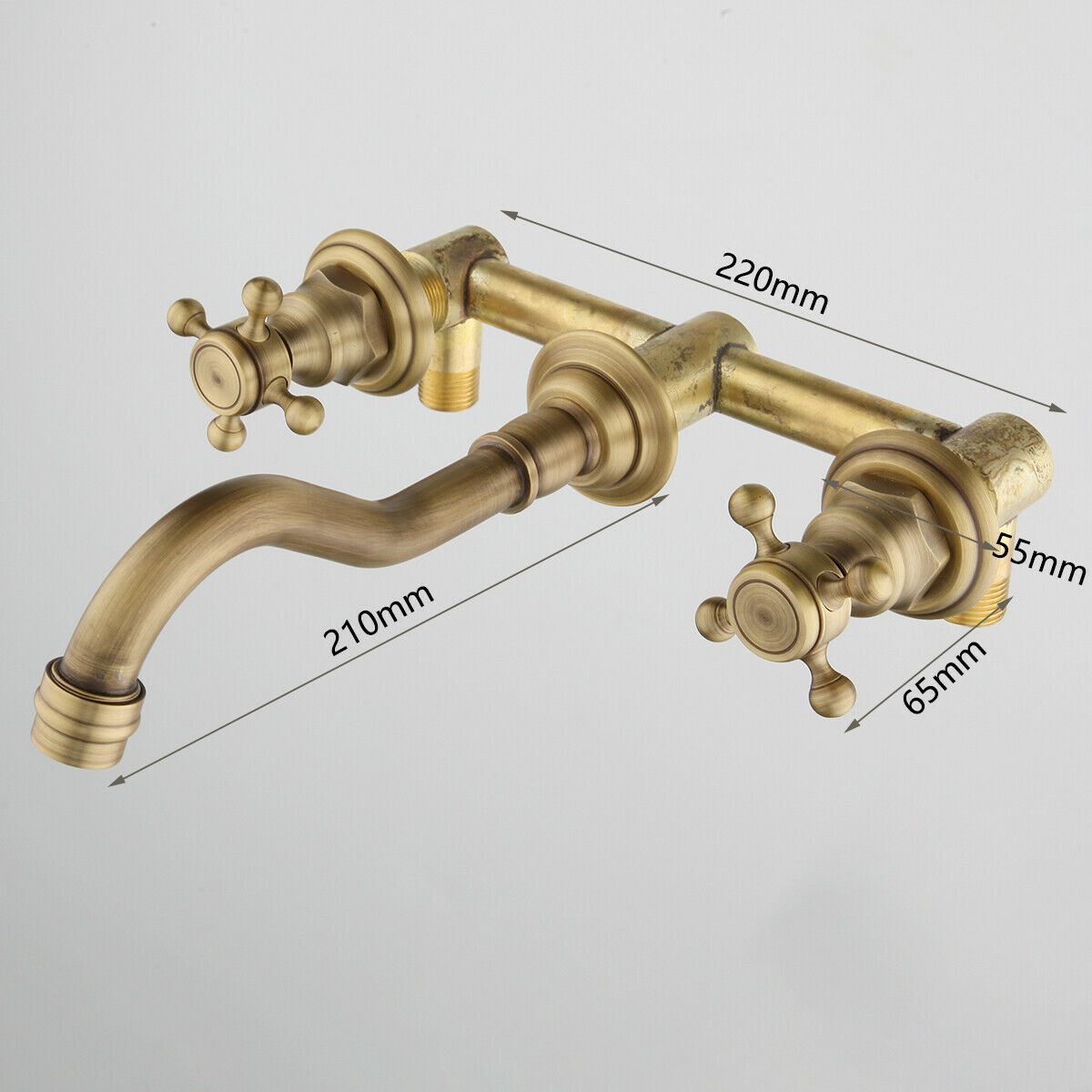 Wandeinbauhahn aus Bronze