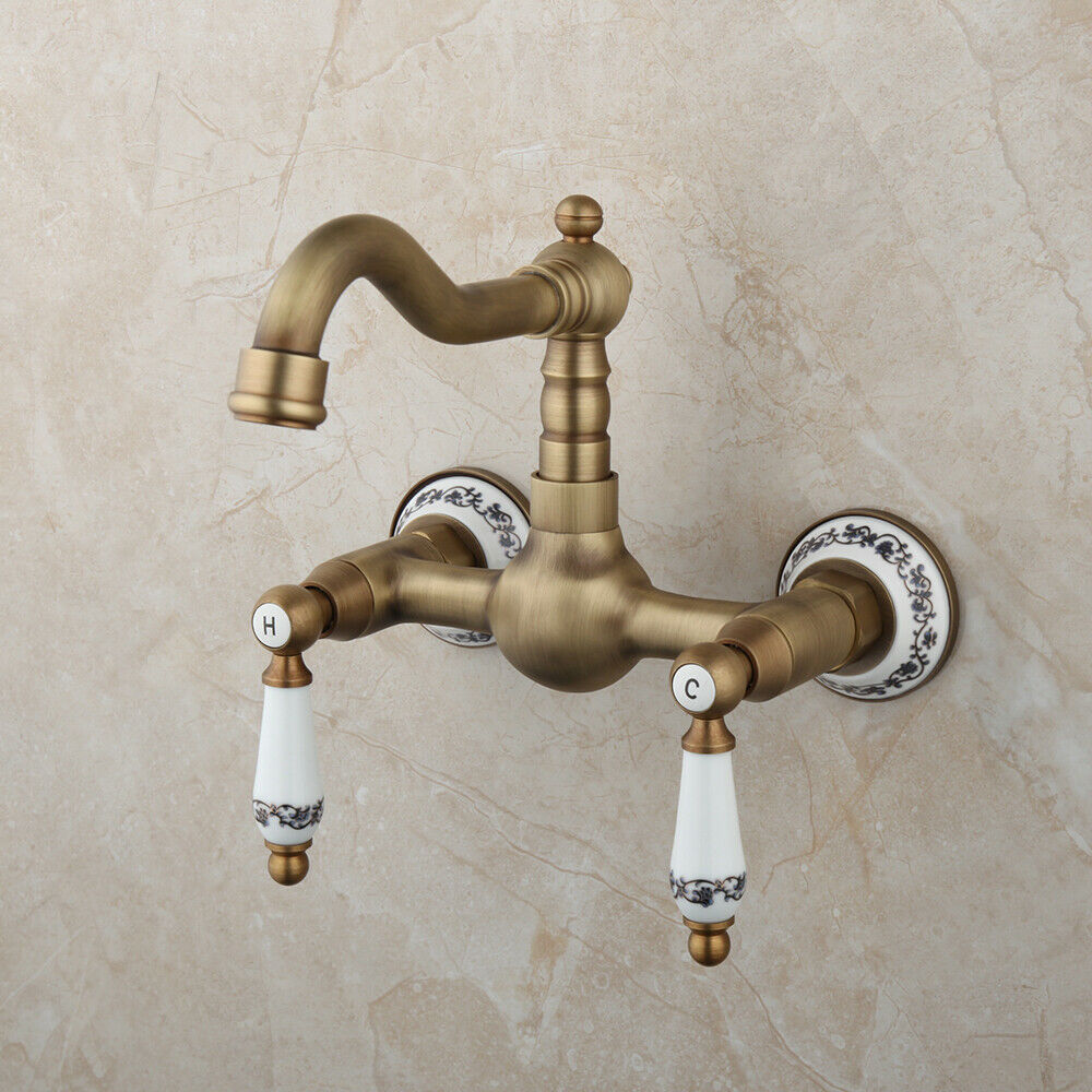 kraan voor muurbevestiging brons