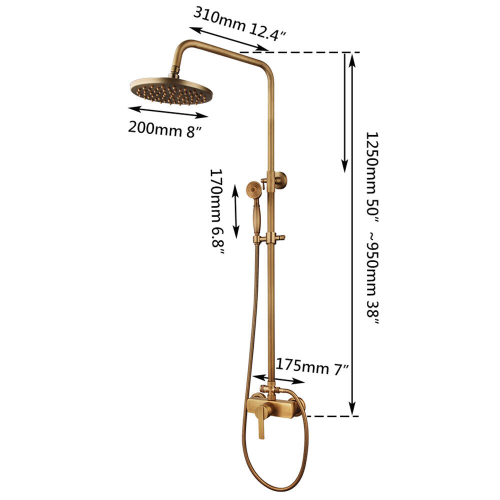 Nostalgic Bronze Surface-Mounted Shower Set