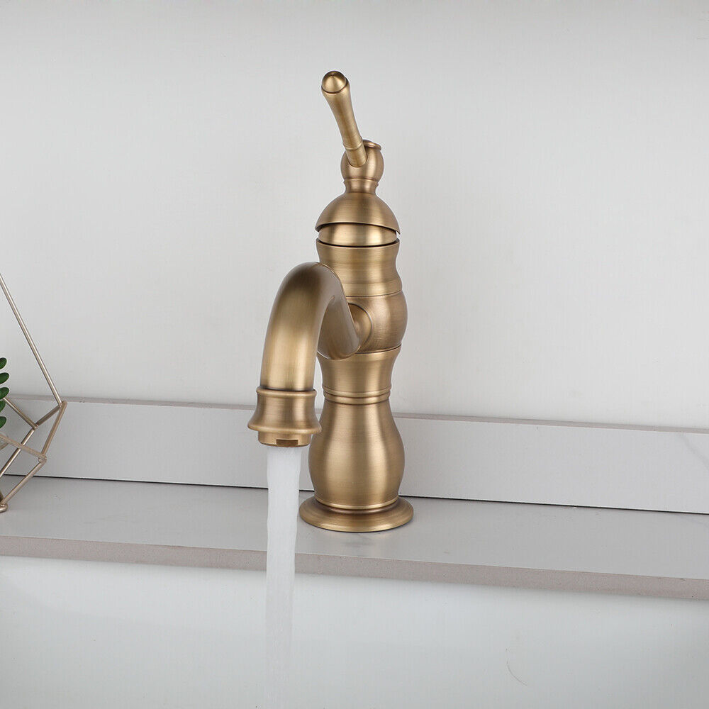 Antique look bronze washbasin tap