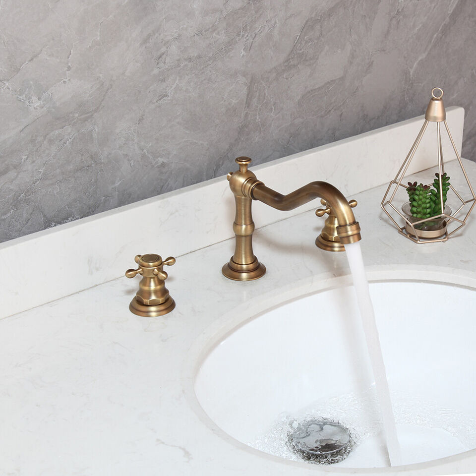 Landhausstil 3-teilige Waschtischarmatur, bronzefarben