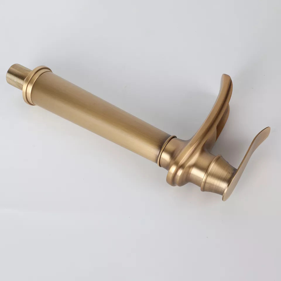 Bronze colored waterfall washbasin tap mixer tap