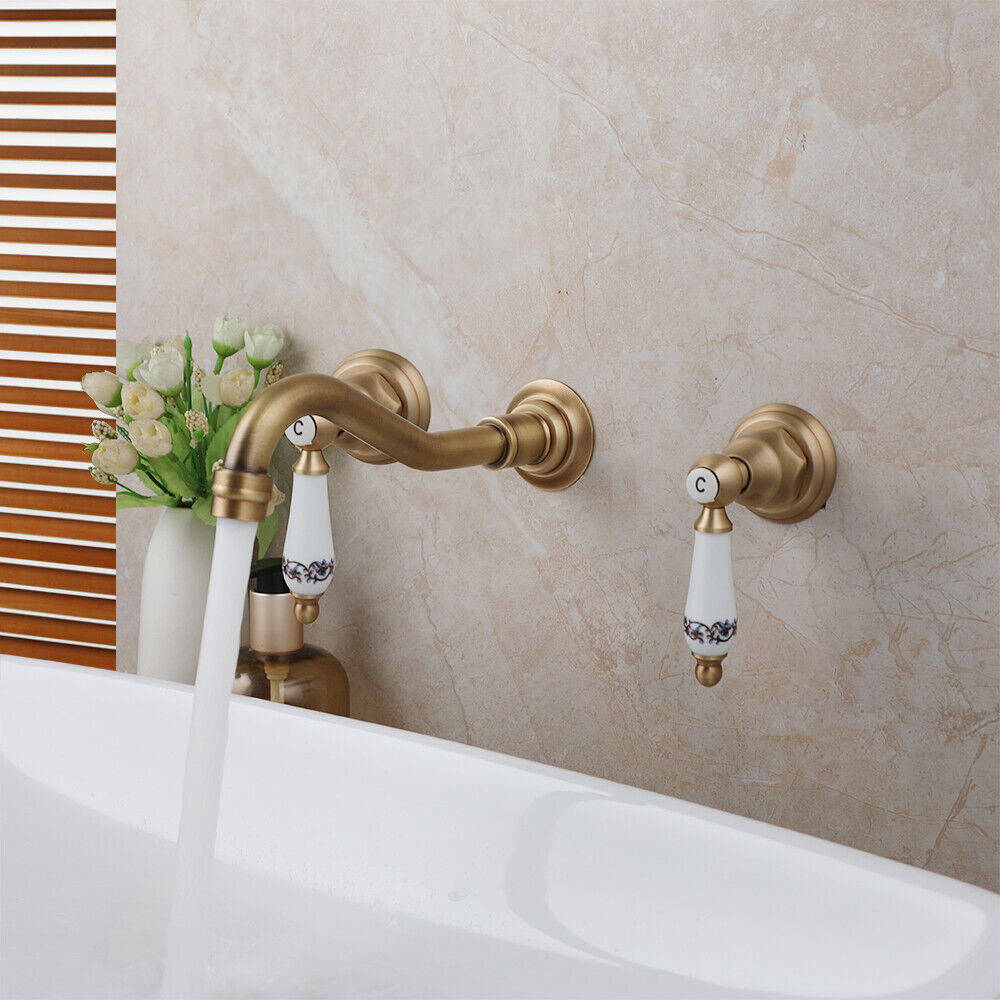 Bronze-colored nostalgic built-in washbasin tap
