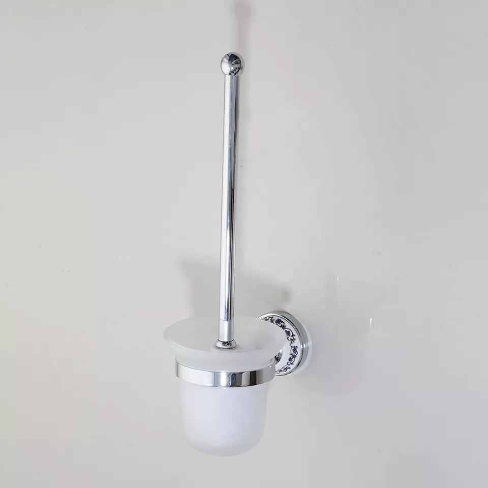 Nostalgische WC-Borstelhouder - Chroom met Glazen Pot