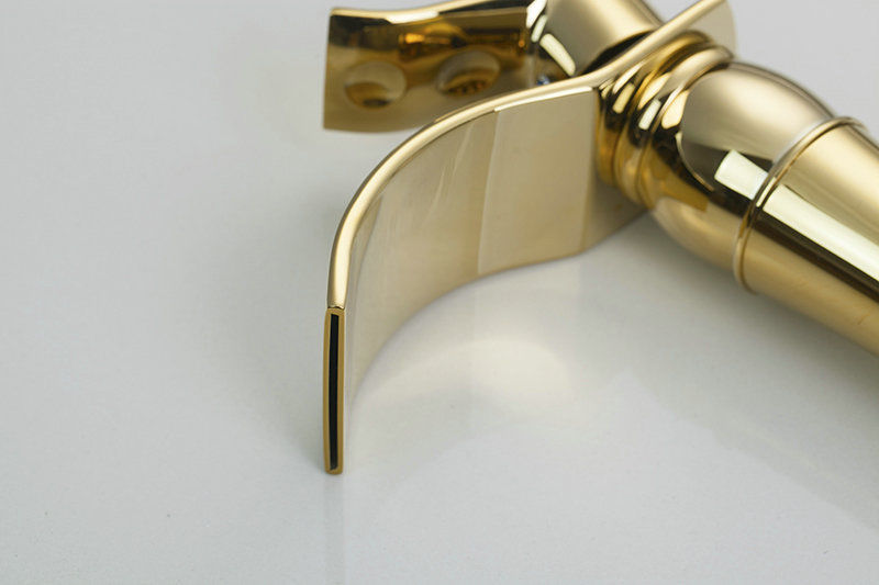 Golden waterfall faucet