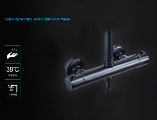 Mattschwarze Thermostatdusche