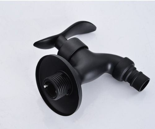 Matte black washing machine tap