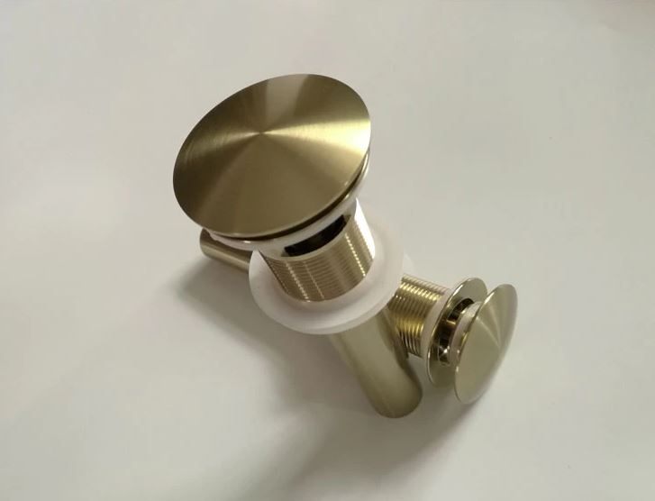 Brushed gold drain