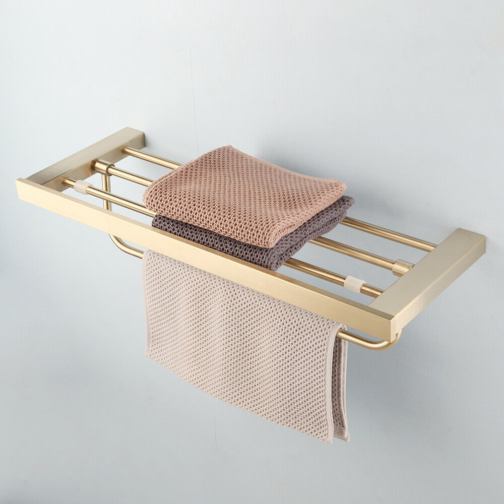 Matte gold towel rack