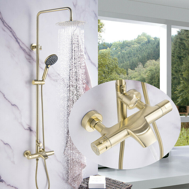 Thermostatic shower matt gold