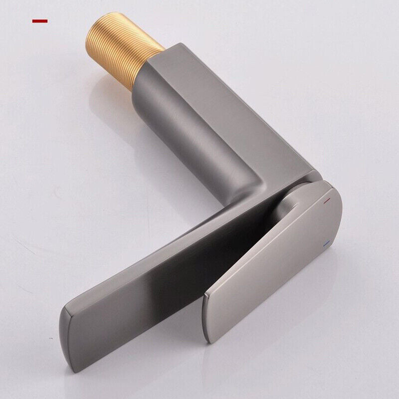 Washbasin mixer tap gun metal finish