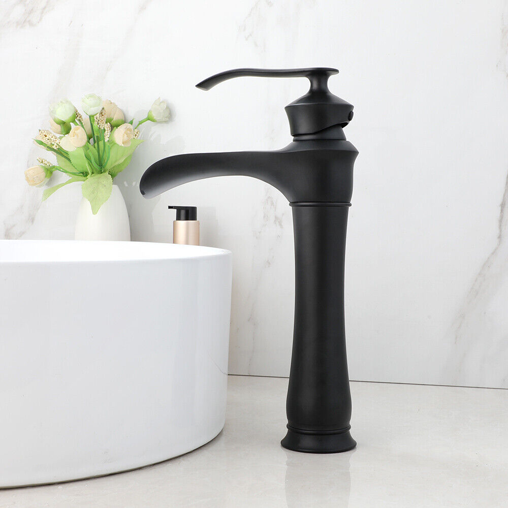 Black washbasin waterfall tap for your bathroom