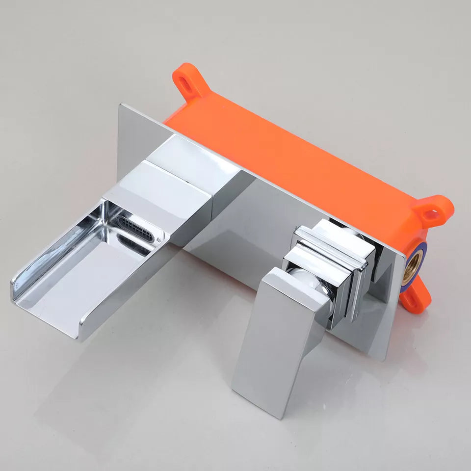 Chrome built-in waterfall tap mixer tap