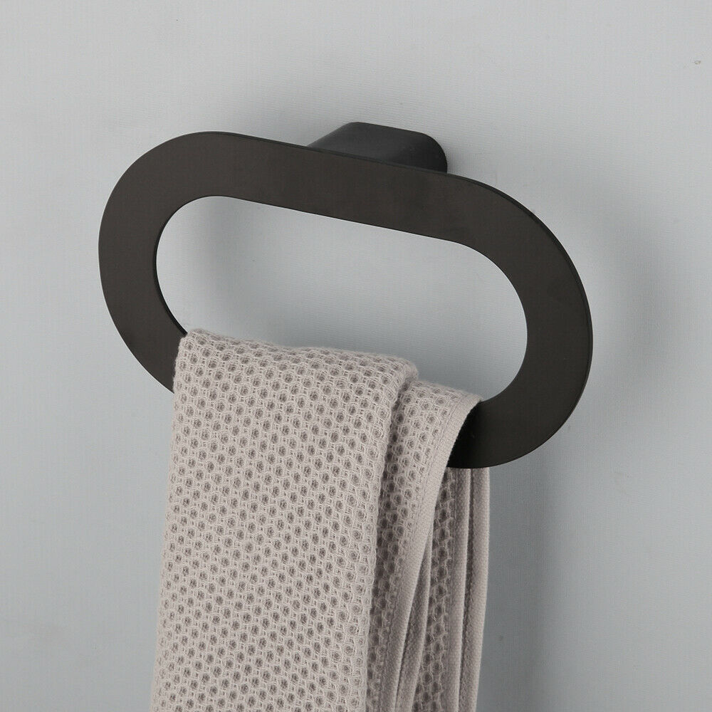 Modern towel ring black