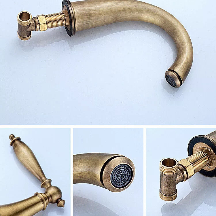 3-piece tap with a nostalgic design for washbasin or bath rim mounting