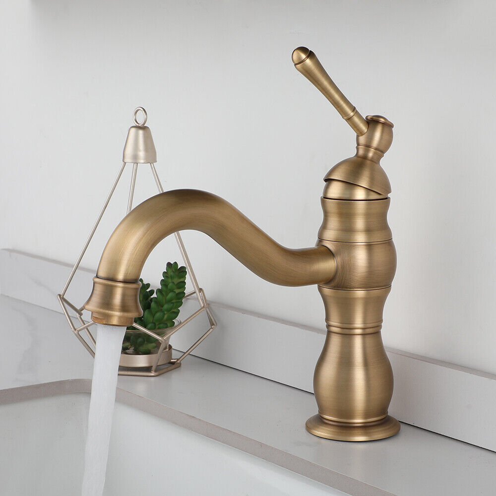 Antique look bronze washbasin tap