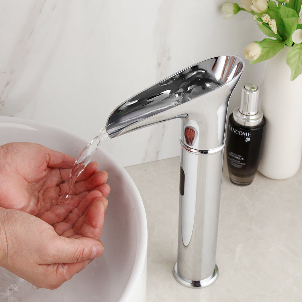 Sensomatica Nostalgic Chrome Waterfall Faucet with Sensor – Country Style