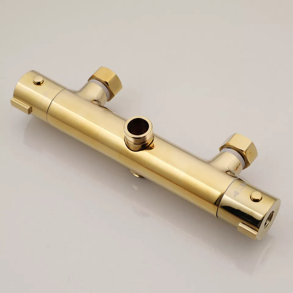 Goudkleurige Thermostatische Opbouw Regendoucheset