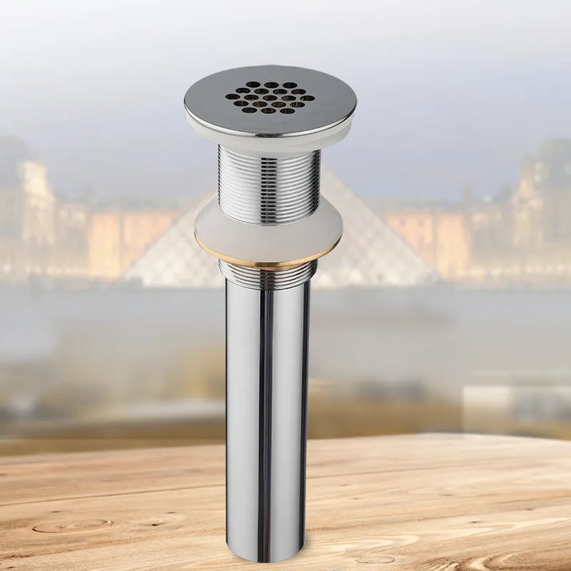 Nostalgischer Chrom-Waschbeckenablauf – Modell „Always Open“