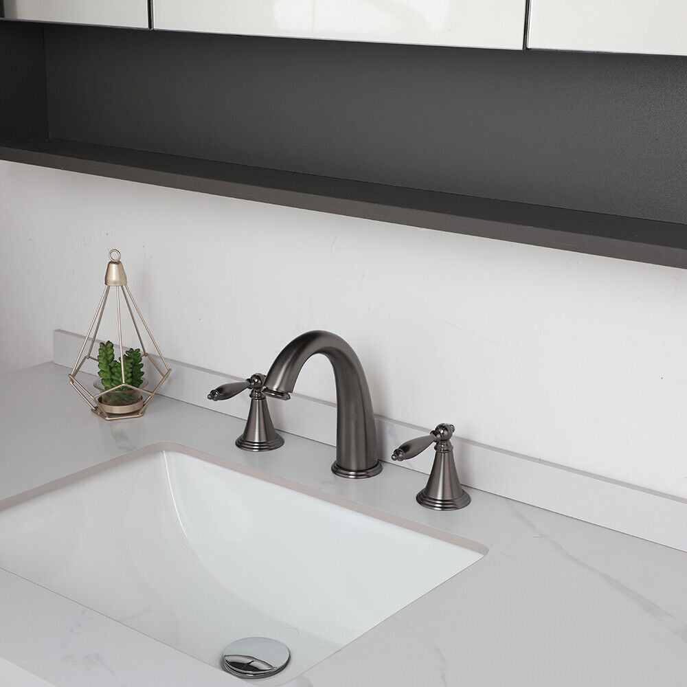 3-Piece Gun Metal Basin Faucet