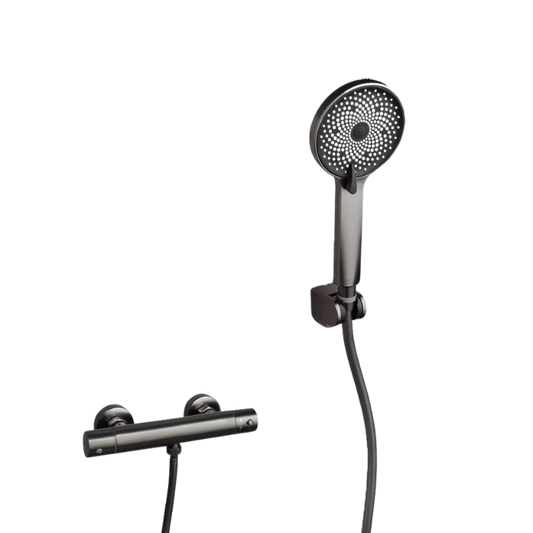 Thermostatisches Duscharmatur-Set aus Gun Metal