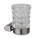 Gun metal toothbrush holder with glass cup