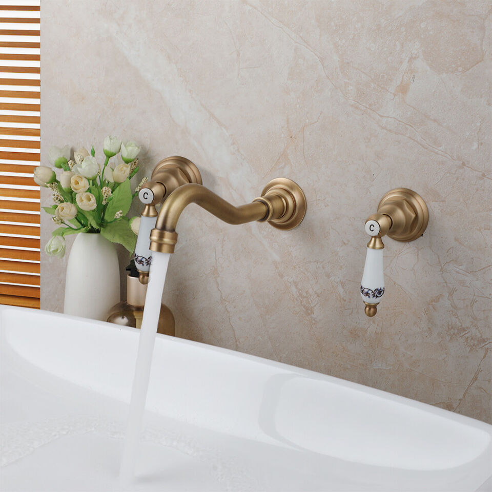 Bronze-colored nostalgic built-in washbasin tap