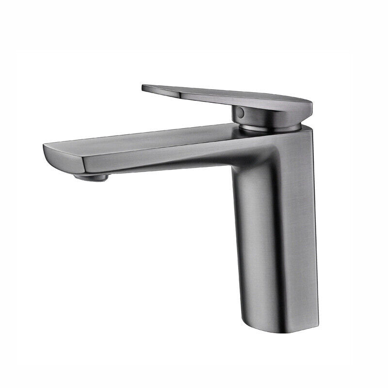 Washbasin mixer tap gun metal finish