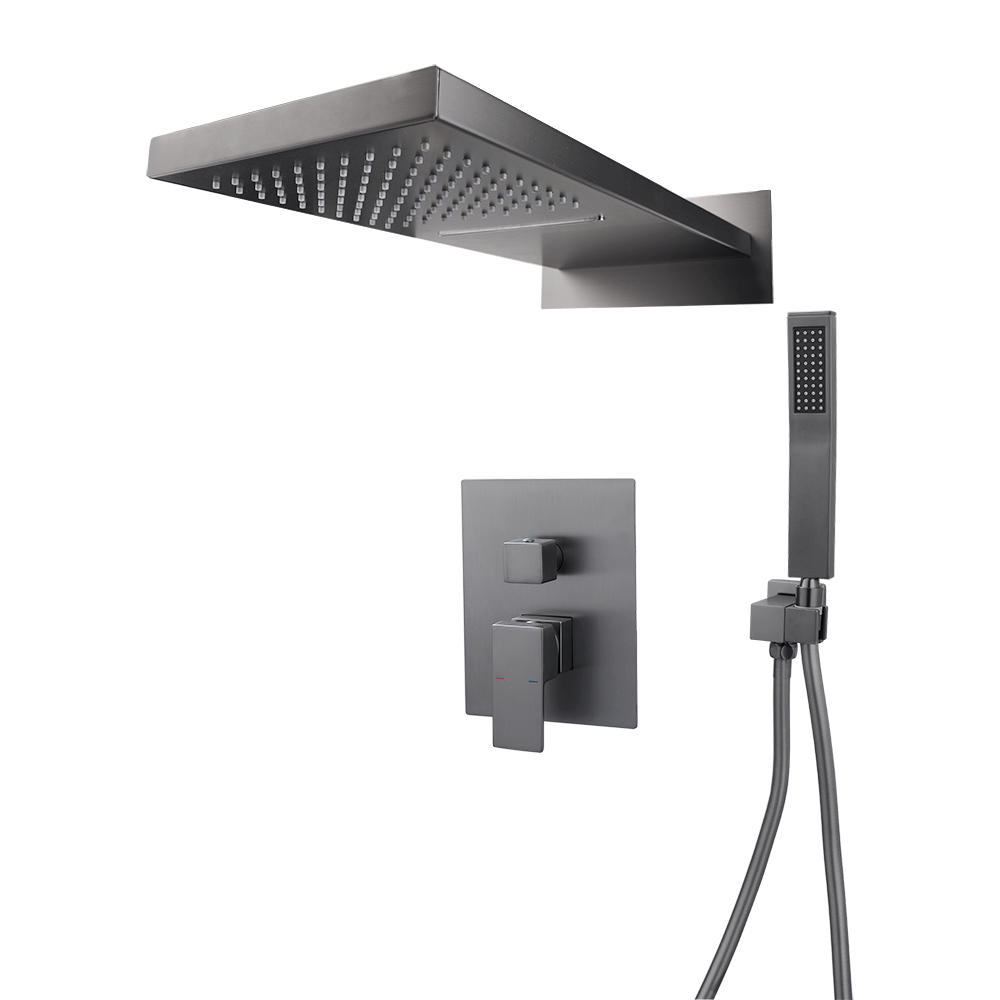 Luxury Gun Metal Built-in Rain Shower