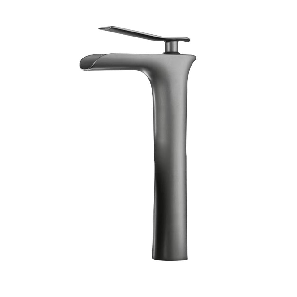 Gun metal waterfall mixer tap