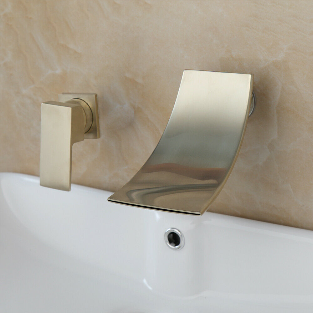 Brushed gold built-in tap