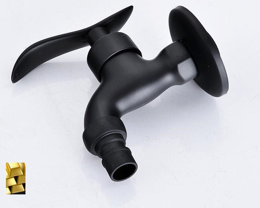 Mattschwarzer Waschmaschinenhahn