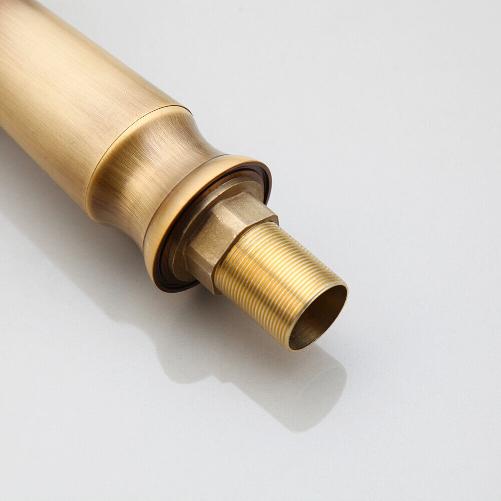 Bronze-colored high mixer tap in the shape of a swan