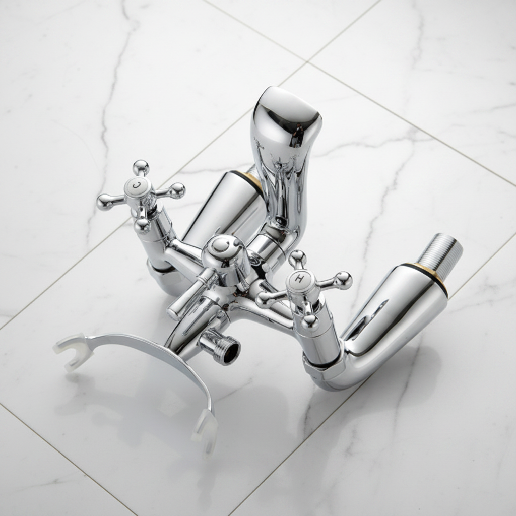 Country chrome bath rim tap