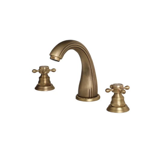 Ländlich-nostalgische 3-teilige Retro-Badewannenarmatur zur Wannenrandmontage