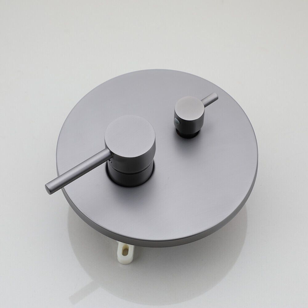 Gun metal built-in rain shower with hand shower