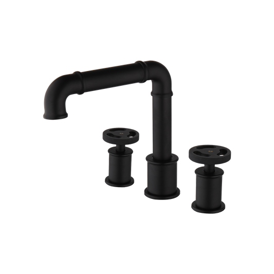 Industrieller 3-teiliger schwarzer Mischhahn