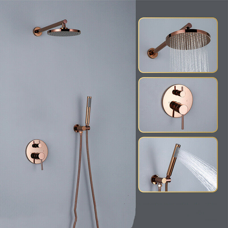 Rose gold built-in shower