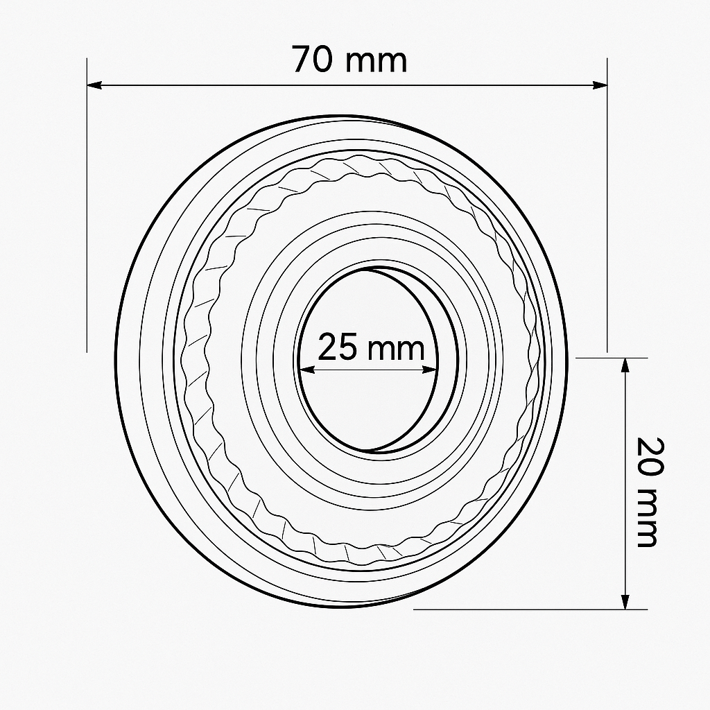 Goldfarbene Baderosette 70 mm