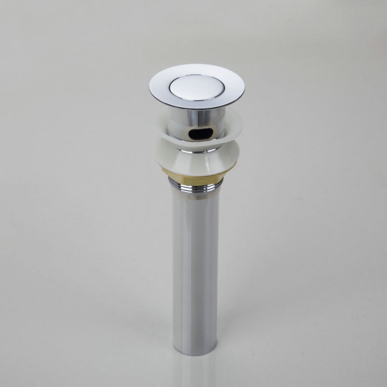 Chrome pop-up drain click drain with overflow