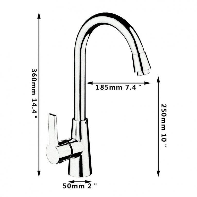 Stylish rotating kitchen faucet in brushed nickel