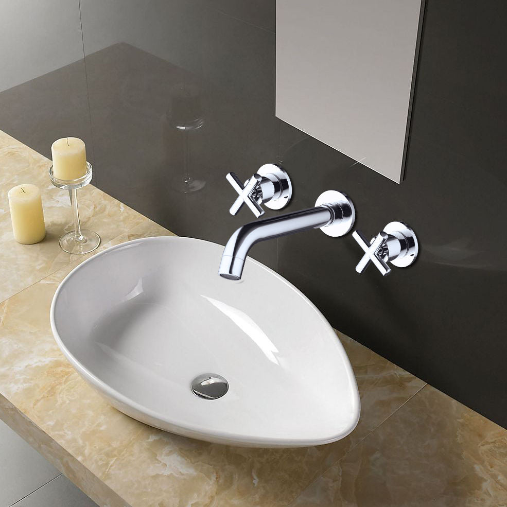 Chrom-Einbau-Waschtischarmatur