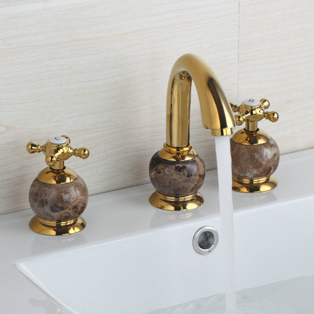 Goldene Badewannenarmatur 3-teilig