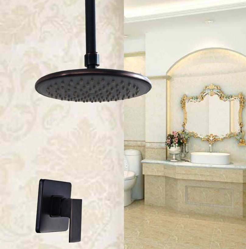 Nostalgisches Einbau-Duschset, ölgeriebene Bronze. Regenduschkopf 20 cm.