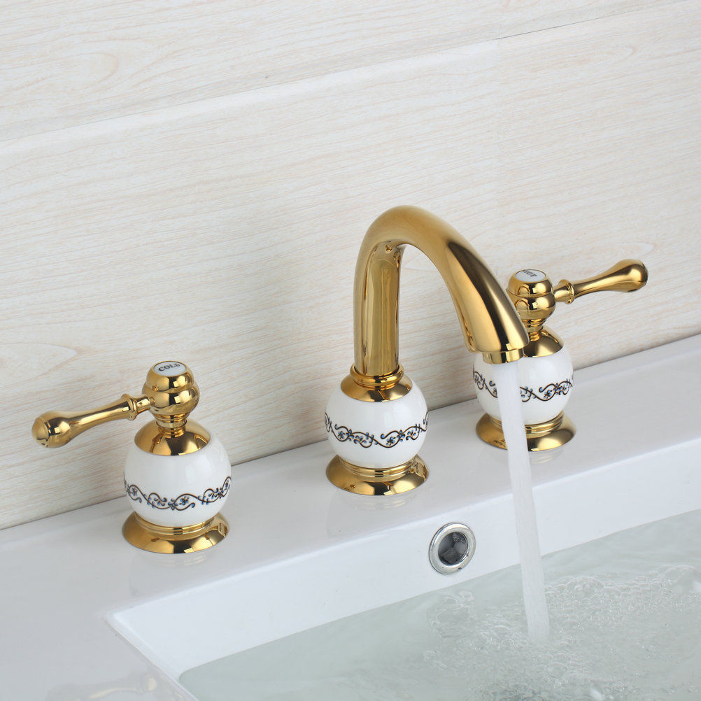 Luxe Goudkleurige Wastafelkraan of Badrandkraan