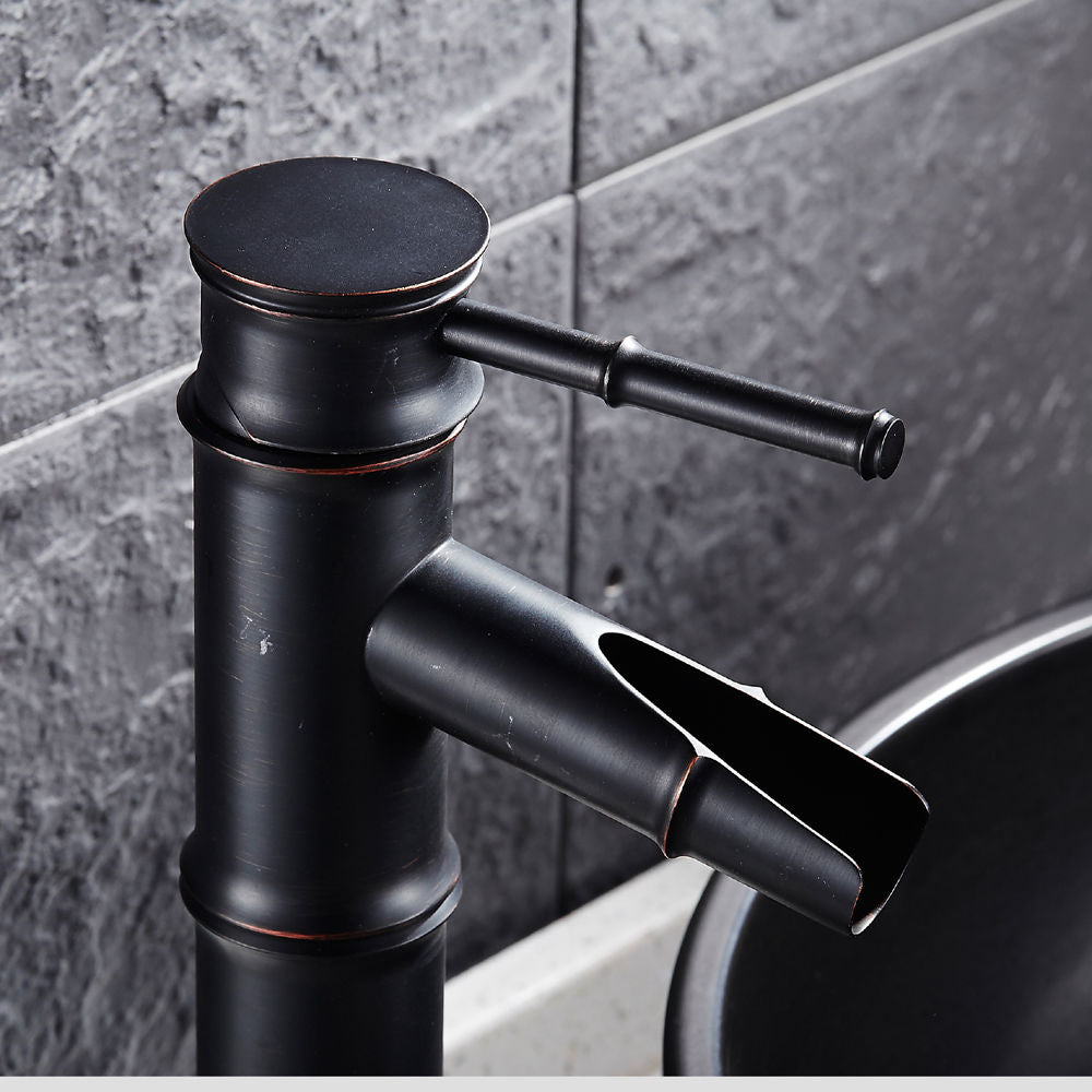 Bamboo style washbasin faucet Classic model rubbed oil bronze
